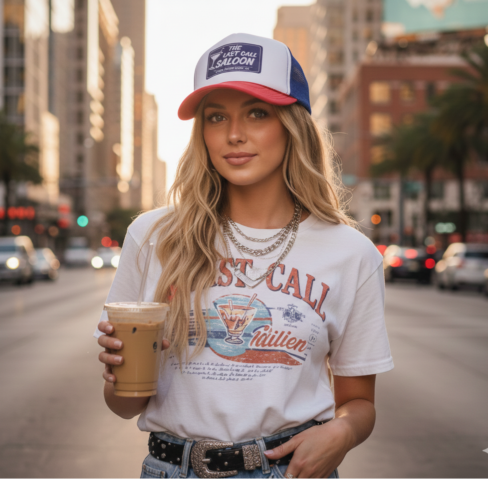 The Y2k Last Call Saloon Trucker Hat